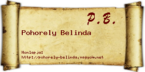Pohorely Belinda névjegykártya